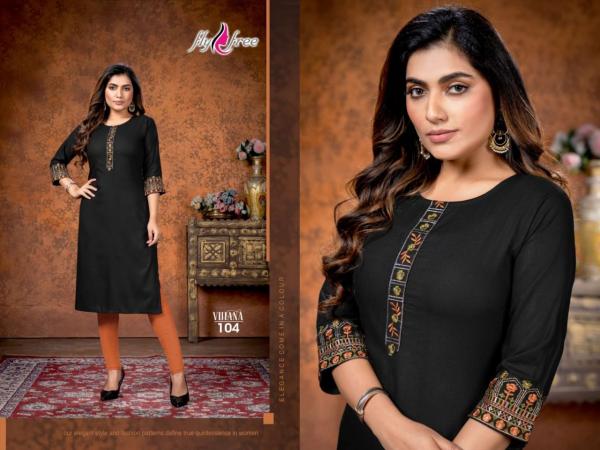 Fly Free Vihana Rayon Designer Casual Wear Kurti Collection